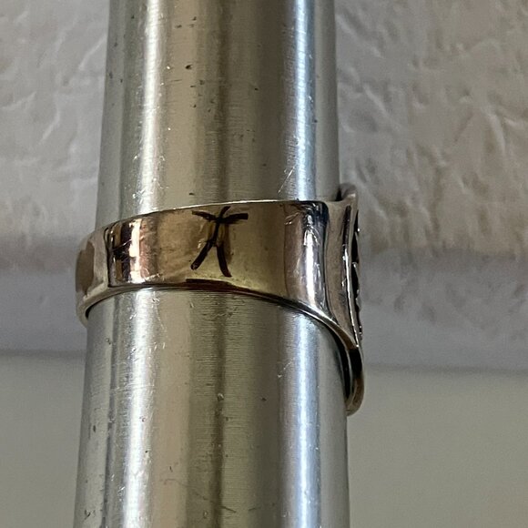*8 SOLD ** Vintage sterling silver sun signet ring - Picture 4 of 8